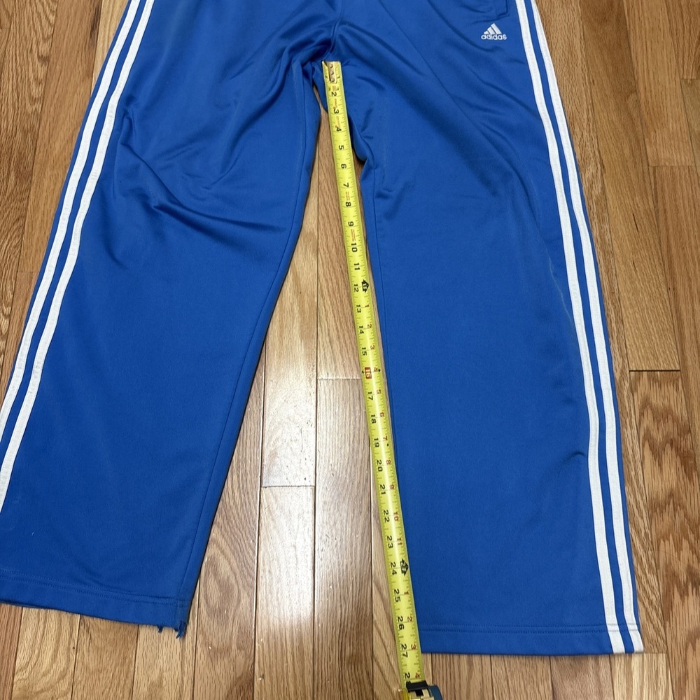 Vintage Vintage Blue Adidas Side-Snap Track Pants With White Three Stripe Design - Picture 9 of 9